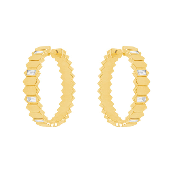 14K GOLD DIAMOND COCO HOOPS