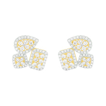 14K TWO-TONE GOLD DIAMOND LUCY EARRINGS