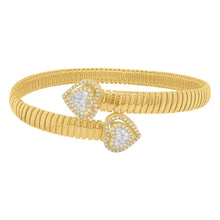 14K GOLD DIAMOND JOY HEART FLEXIBLE BANGLE