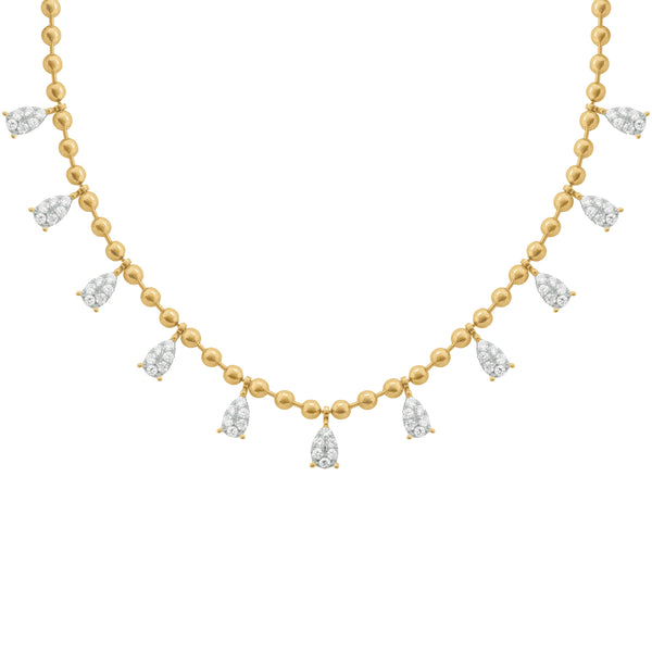 14K GOLD DIAMOND FARRAH PEAR NECKLACE