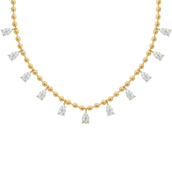 14K GOLD DIAMOND FARRAH PEAR NECKLACE