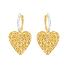 14K GOLD DIAMOND MEDIUM LILY HEART EARRINGS