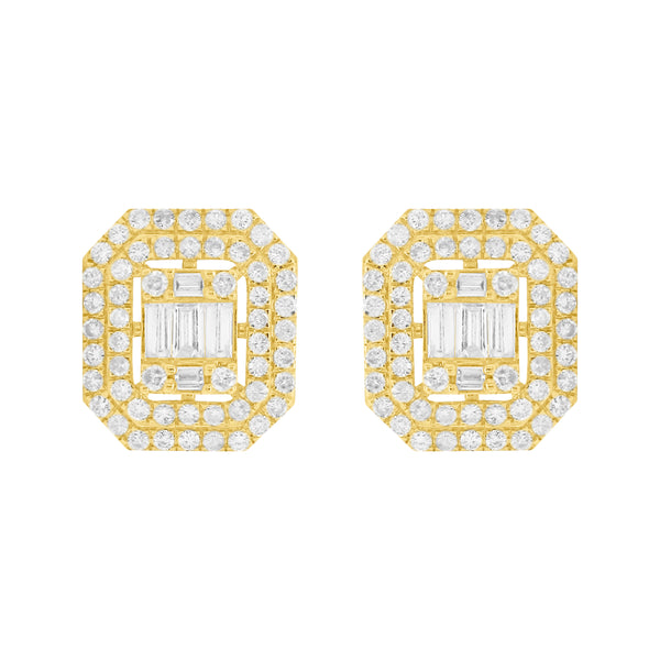 14K GOLD DIAMOND RISA STUDS