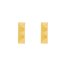 14K GOLD BAR SPIKE STUDS