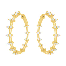 14K GOLD DIAMOND LENA HOOPS