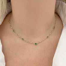 14K GOLD DIAMOND EMERALD DESI NECKLACE