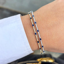 14K GOLD DIAMOND SAPPHIRE KAIA FLEX BANGLE