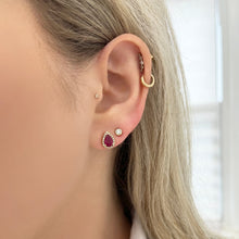 18K GOLD DIAMOND RUBY FRAN STUDS