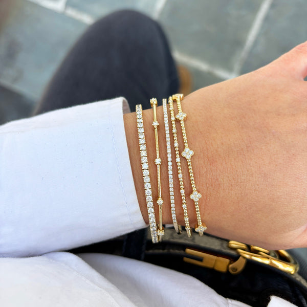 14K GOLD DIAMOND LUCY FLEX BANGLE