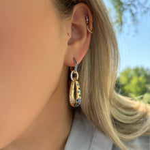 14K GOLD DIAMOND SAPPHIRE SAGE EARRINGS