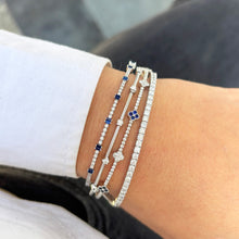 14K GOLD DIAMOND SAPPHIRE KAIA FLEX BANGLE