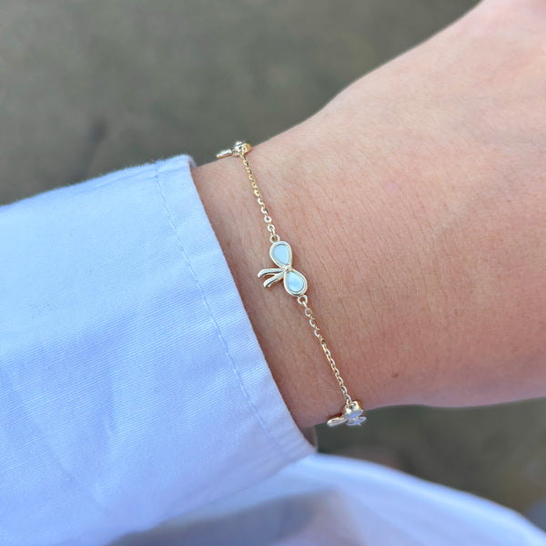 14K GOLD MIRA BOW BRACELET