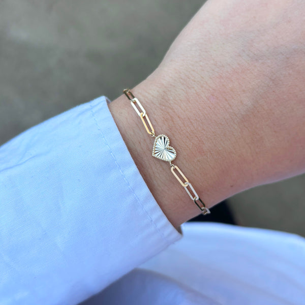14K GOLD BREE HEART BRACELET