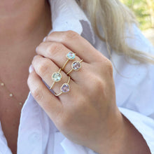14K GOLD BLUE TOPAZ SELAH ROUND RING