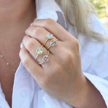14K GOLD BLUE TOPAZ SELAH HEART RING