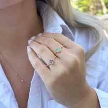14K GOLD BLUE TOPAZ SELAH HEART RING