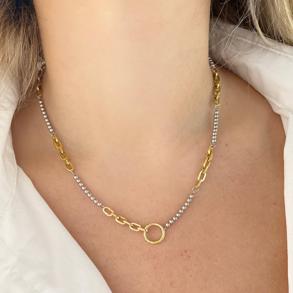14K TWO-TONE GOLD LUCY NECKLACE