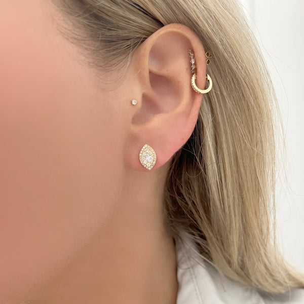 14K GOLD DIAMOND SMALL PALOMA MARQUISE STUDS