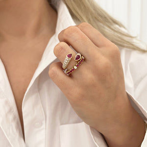 14K GOLD DIAMOND RUBY TAYLOR RING