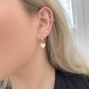 14K GOLD MOTHER OF PEARL BRYNN HEART EARRINGS