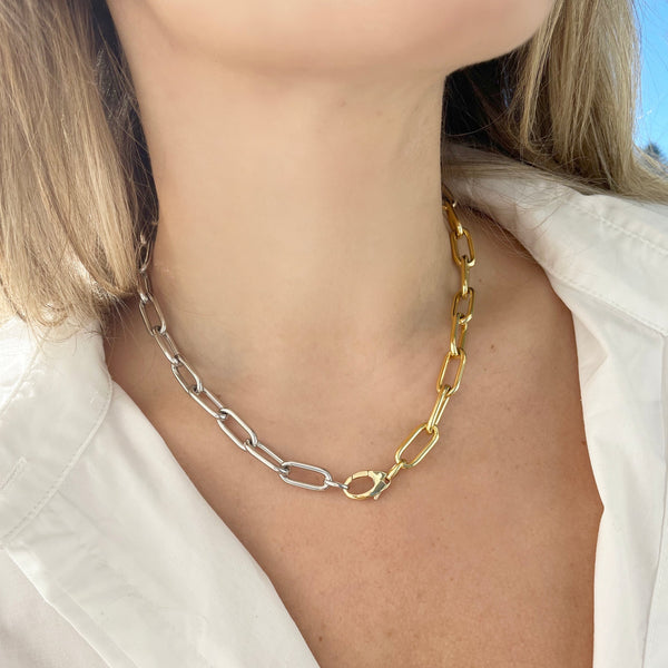 14K TWO-TONE GOLD GINA LINK NECKLACE