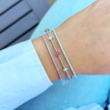 14K GOLD DIAMOND RUBY CLOVER FLEX BANGLE