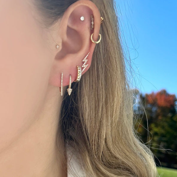 14K GOLD DIAMOND LEA SPIKE HUGGIES