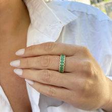 14K GOLD DIAMOND EMERALD SARIT RING