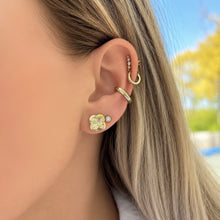 14K GOLD LARGE RAYA CLOVER STUDS