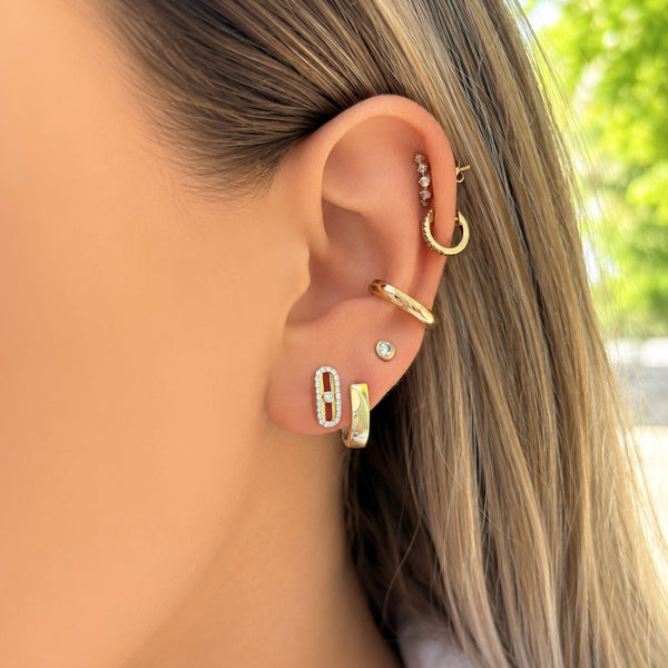 14K GOLD DIAMOND SAMMY SLIDER STUDS