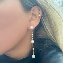 14K GOLD DIAMOND PEARL SADIE EARRINGS