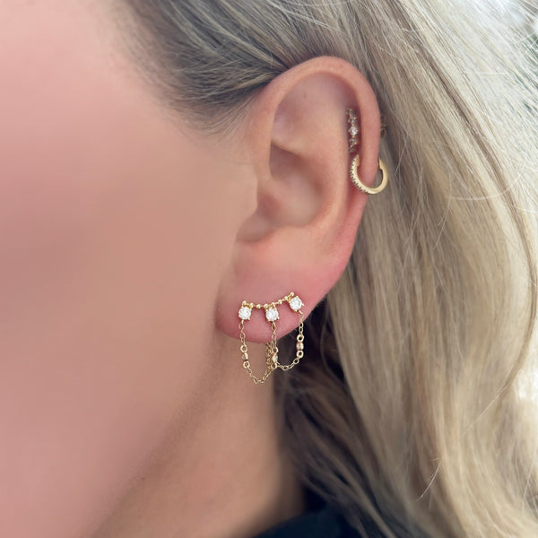 14K GOLD DIAMOND RICKI EARRINGS