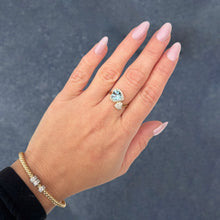 14K GOLD DIAMOND BLUE TOPAZ CHLOE RING