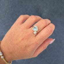 14K GOLD DIAMOND BLUE TOPAZ CHLOE RING