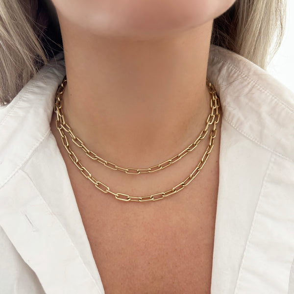 14K GOLD 18" LEA LINK NECKLACE
