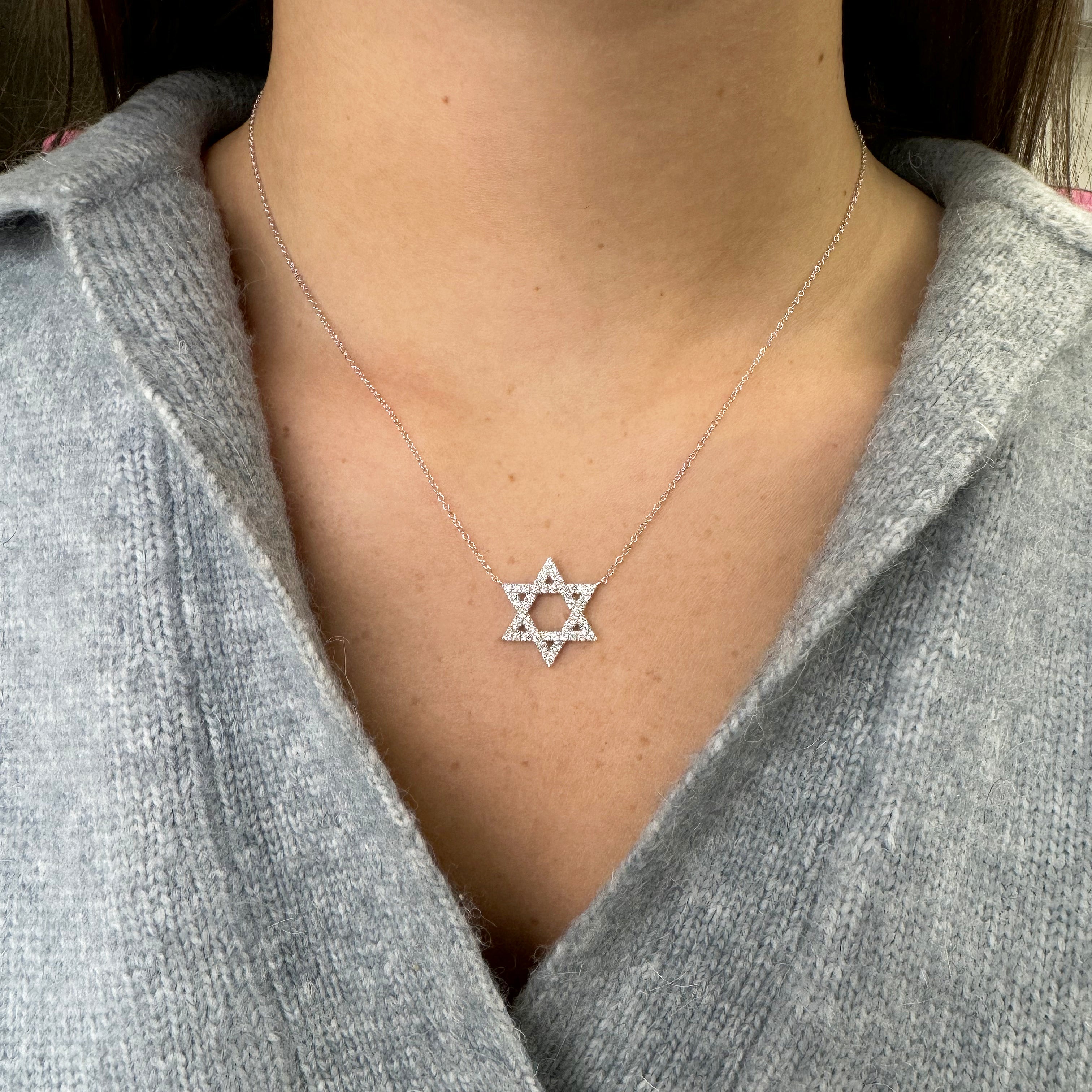 14K GOLD DIAMOND MAGEN DAVID NECKLACE – Jen K Online