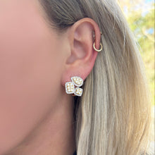 14K TWO-TONE GOLD DIAMOND LUCY EARRINGS