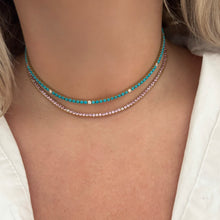 14K GOLD DIAMOND TURQUOISE STELLA NECKLACE