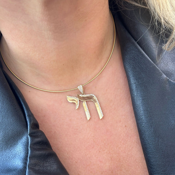 14K GOLD DIAMOND AMIRA CHAI NECKLACE