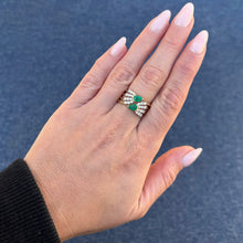 14K GOLD DIAMOND EMERALD ALEXA RING