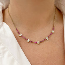 14K GOLD DIAMOND RUBY CARISSA PEAR NECKLACE