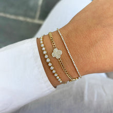 14K GOLD DIAMOND TRIPLE COREY CLOVER BRACELET