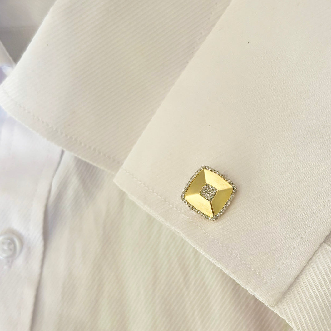 14K GOLD DIAMOND CAMDEN CUFFLINKS