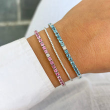 14K GOLD DIAMOND PINK SAPPHIRE MEDIUM HILARY TENNIS BRACELET