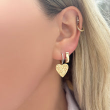 14K GOLD DIAMOND MEDIUM LILY HEART EARRINGS