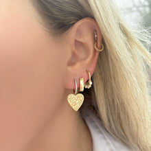 14K GOLD DIAMOND MEDIUM LILY HEART EARRINGS