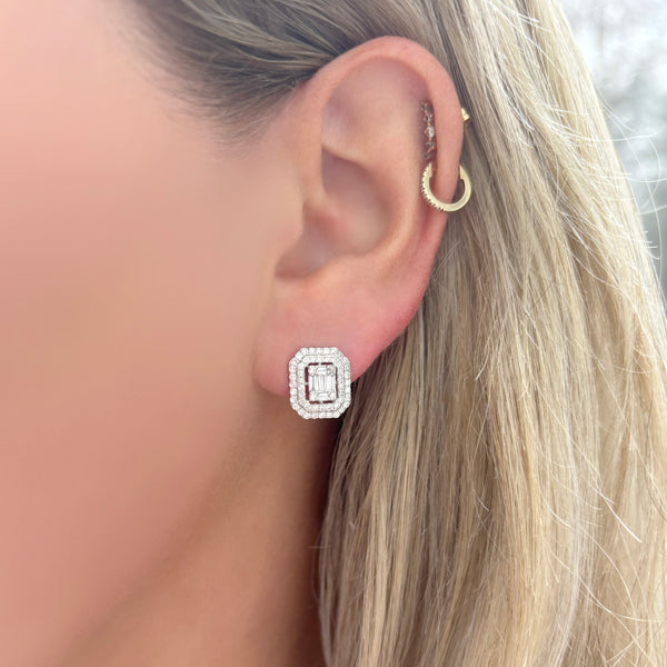 14K GOLD DIAMOND RISA STUDS