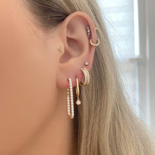 14K GOLD DIAMOND HARLEY HOOPS