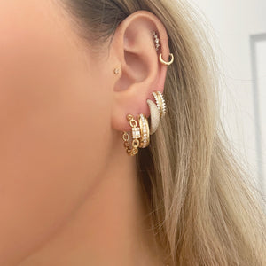 14K GOLD DIAMOND SAMARA HOOPS