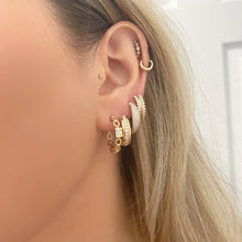 14K GOLD DIAMOND BRANDY HOOPS